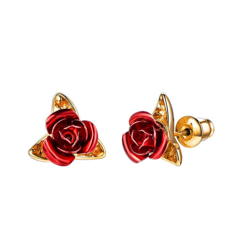 Boucle d'oreille Hakana™ Rose Rouge